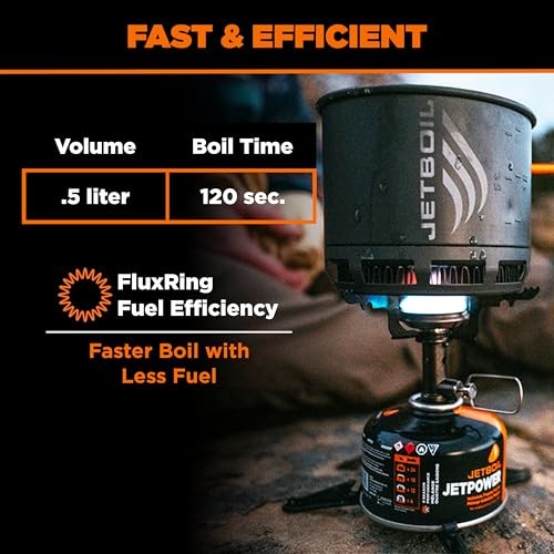 Jetboil Stash Ultralight Backpacking Stove Cooking System with Titanium Burner and 0.8L FluxRing Cookpot-3