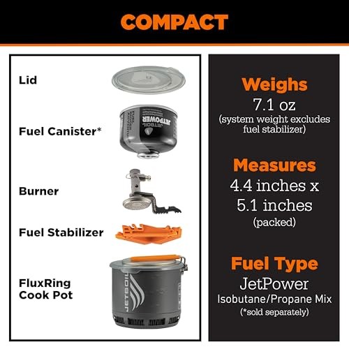 Jetboil Stash Ultralight Backpacking Stove Cooking System with Titanium Burner and 0.8L FluxRing Cookpot-6