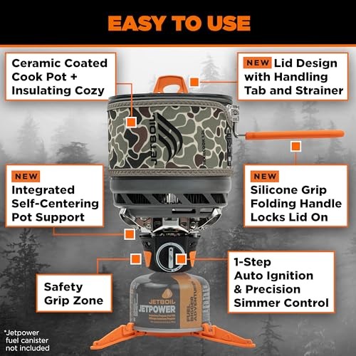 Jetboil TrailCook 1.2 Litre Camping and Backpacking Cooking System, Green Duck Camo-4