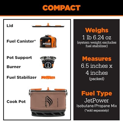 Jetboil TrailCook 2.0L Camping and Backpacking Stove Cooking System, Tan-6