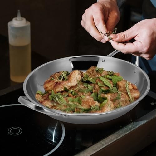 jojofuny large capacity stainless steel cooking pan with handles-8