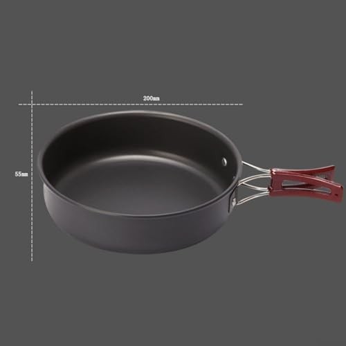 Jotekonoby 20cm Non-Stick Aluminium Camping Frying Pan with Folding Handle-5