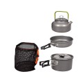 JZK Camp Cookware Set for 2-3 People with Pan, Pot and Teapot