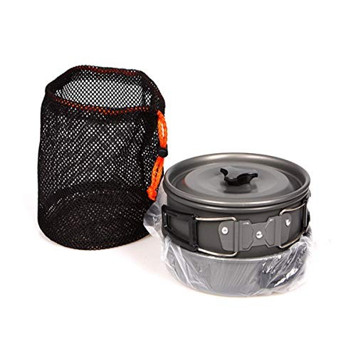 JZK Camp Cookware Set for 2-3 People with Pan, Pot and Teapot-8