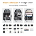 K&F CONCEPT 25L Camera Backpack with Rain Cover and 15.6-inch Laptop Compartment, Black Grey