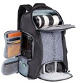 K&F CONCEPT 25L Camera Backpack with Rain Cover and 15.6-inch Laptop Compartment, Black Grey