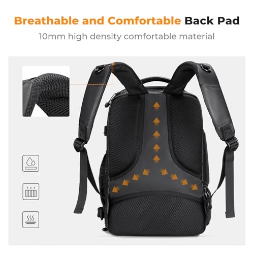 K&F CONCEPT 25L Camera Backpack with Rain Cover, 02-all-black-3