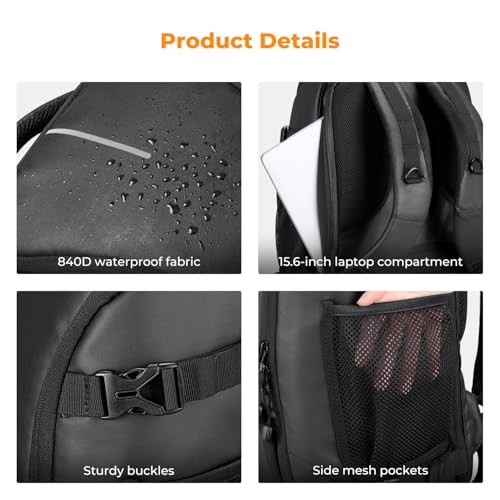 K&F CONCEPT 25L Camera Backpack with Rain Cover, 02-all-black-5