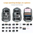 K&F CONCEPT 30L Camera Backpack with Rain Cover, 03-black-grey, XL