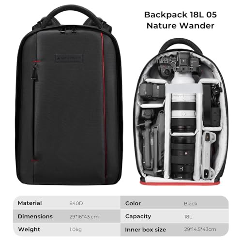 K&F Concept 18L Camera Backpack for Photographers with Laptop and Tripod Compartment-6