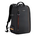 K&F CONCEPT 18L Camera Backpack for DSLR and SLR Cameras with Laptop and Tripod Compartment, Black/Orange
