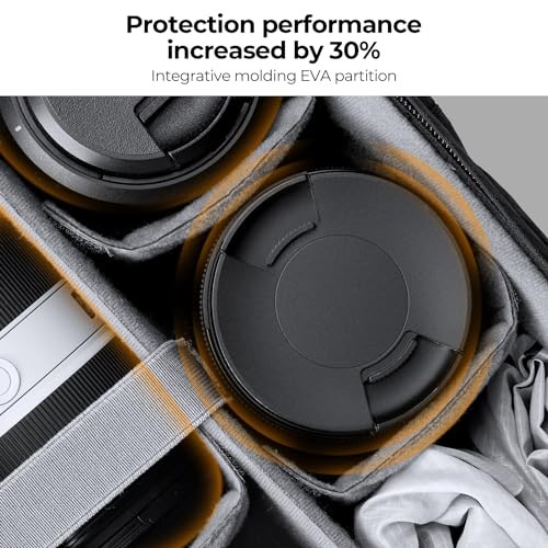 K&F CONCEPT 18L Camera Backpack for DSLR and SLR Cameras with Laptop and Tripod Compartment, Black/Orange-3