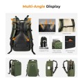 K&F CONCEPT hardshell DSLR camera backpack with 15 to 15.6 inch laptop compartment, green