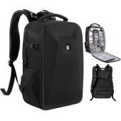 K&F CONCEPT Hardshell Camera Backpack with 15 to 15.6 Inch Laptop Compartment, Black-a