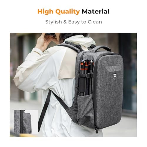 K&F CONCEPT Grey Hardshell Camera Backpack with Laptop Compartment-5