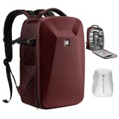 K&F CONCEPT Hardshell Camera Backpack with 15-15.6 Inch Laptop Compartment, Red