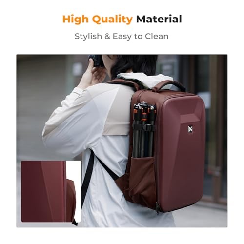 K&F CONCEPT Hardshell Camera Backpack with 15-15.6 Inch Laptop Compartment, Red-5