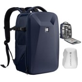 K&F CONCEPT Hardshell Camera Backpack with 15 to 15.6 Inch Laptop Compartment, Dark Blue