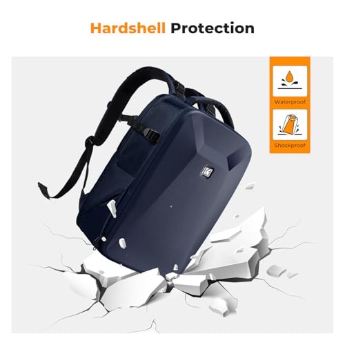 K&F CONCEPT Hardshell Camera Backpack with 15 to 15.6 Inch Laptop Compartment, Dark Blue-4