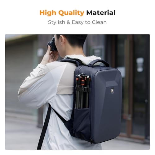 K&F CONCEPT Hardshell Camera Backpack with 15 to 15.6 Inch Laptop Compartment, Dark Blue-5