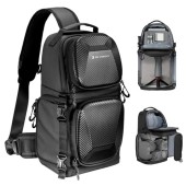 K&F Concept Hardshell Camera Sling Bag, Crossbody Backpack, Size L, Hardshell Black