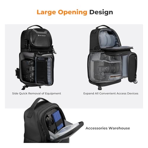 K&F Concept Hardshell Camera Sling Bag, Crossbody Backpack, Size L, Hardshell Black-4