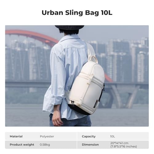 K&F Concept M Camera Sling Bag Crossbody Backpack, White-6