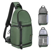 K&F CONCEPT Green M Camera Sling Bag, 10L Waterproof Shoulder Backpack