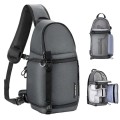 K&F CONCEPT Grey M Camera Sling Bag, 10L Waterproof Shoulder Backpack