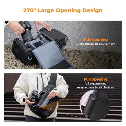 K&F CONCEPT Black M Camera Sling Bag for DSLR and Mirrorless Cameras-4
