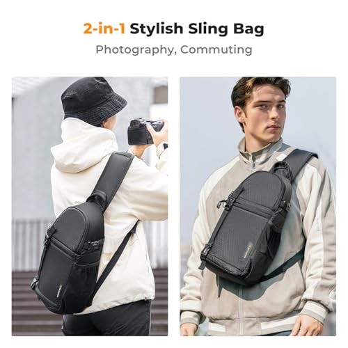 K&F CONCEPT Black M Camera Sling Bag for DSLR and Mirrorless Cameras-5