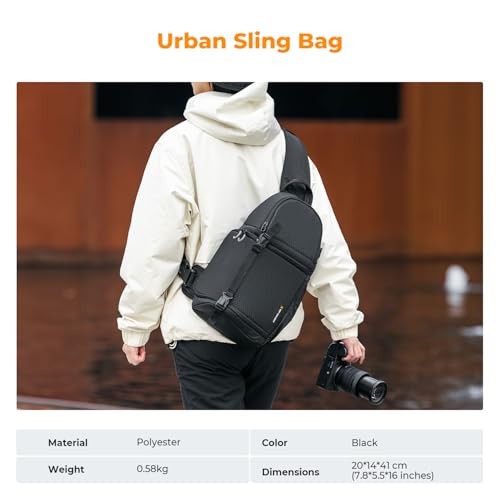 K&F CONCEPT Black M Camera Sling Bag for DSLR and Mirrorless Cameras-7