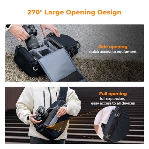 K&F Concept Blue M Camera Sling Bag for DSLR and Mirrorless Cameras-4