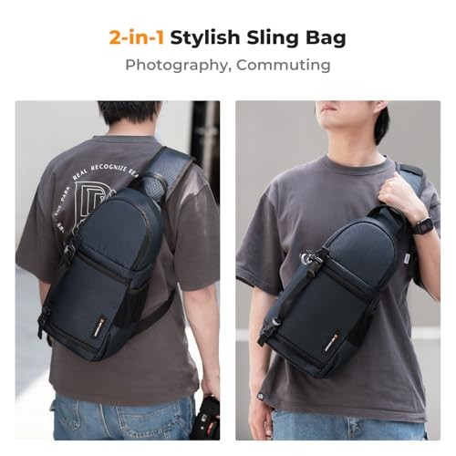 K&F Concept Blue M Camera Sling Bag for DSLR and Mirrorless Cameras-5