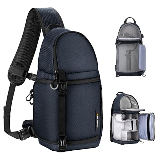 K&F Concept Blue M Camera Sling Bag for DSLR and Mirrorless Cameras
