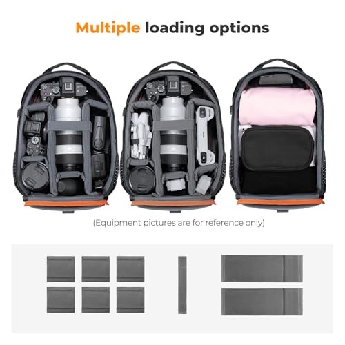 K&F CONCEPT 10L Lightweight Camera Backpack, Black Orange-1