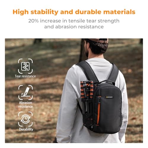K&F CONCEPT 10L Lightweight Camera Backpack, Black Orange-2