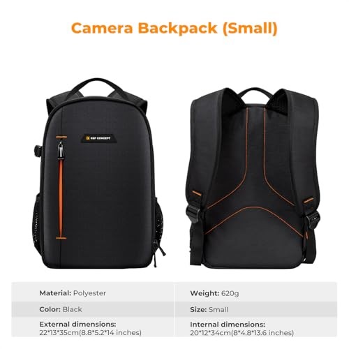 K&F CONCEPT 10L Lightweight Camera Backpack, Black Orange-6