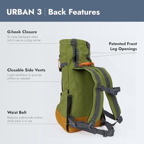 K9 Sport Sack Urban 3 Dog Backpack Carrier, Leaf, Medium-5