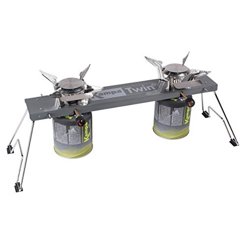 Kampa Twin Burner Stainless Steel Camping Stove, 2 x 3 kW-1