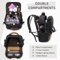 Kasgo Vintage Canvas Backpack with 15.6 inch Laptop Compartment, USB Charging, Black