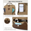 Kasgo Khaki Laptop Backpack, Water-Resistant Vintage Canvas Rucksack for 15.6 Inch Laptops with USB Charging Port