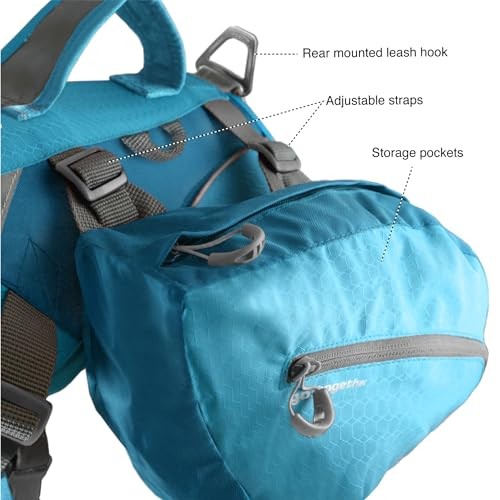Kurgo Baxter Dog Backpack, Big Baxter, Coastal Blue-2