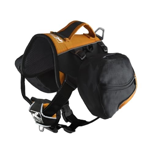 Kurgo Big Baxter Dog Backpack Hiking Pack, Black/Orange