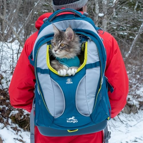 Kurgo G-Train Pack Carrier Backpack for Small Dogs and Cats, Blue-6