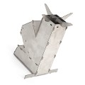 Ladieshow Portable Stainless Steel Rocket Stove, Detachable Backpacking Stove