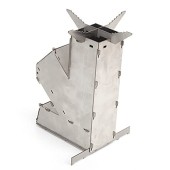 Ladieshow Portable Stainless Steel Rocket Stove, Detachable Backpacking Stove