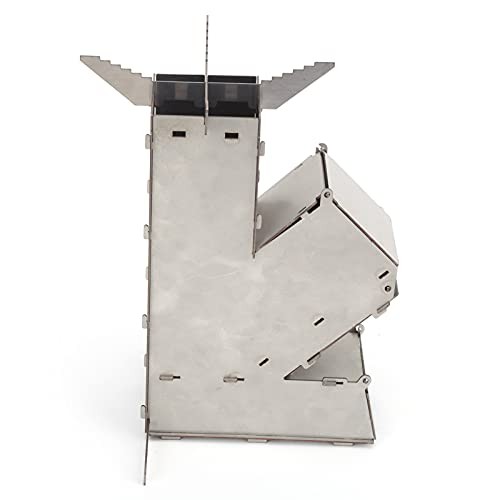 Ladieshow Portable Stainless Steel Rocket Stove, Detachable Backpacking Stove-6