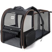 Lekesky Expandable Cat Carrier Backpack, Black, Large