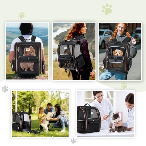 Lekesky XL Expandable Cat Carrier Backpack, Black-6